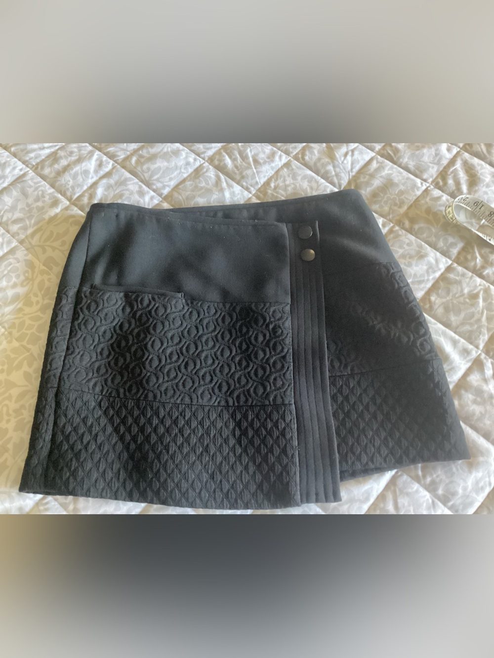 CAbi 926 Swathe Black Wrap Mini Skirt